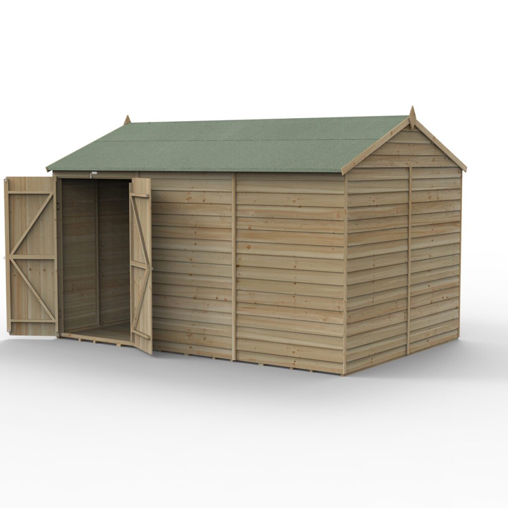 4LIFE Reverse Apex Shed 12×8 – Double Door – No Windows with Installation 5013053201350 2